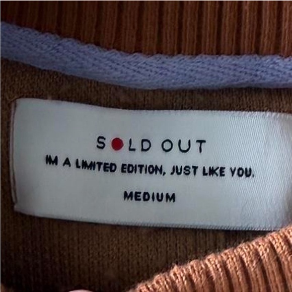 Sold Out Warm Brown Crew Neck Sweater - Picture 2 of 4